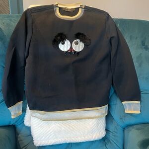Black Fendi Crewneck with Monster Design
